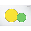 Geberit Sigma01 bedieningsplaat - 2-toets spoeling - rond - wit/geel/groen SW880693