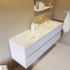 MONDIAZ VICA-DLUX Ensemble meuble de salle de bains - 150cm - meuble bas cale - 2 tiroirs - lavabo encastré cloud à droite - sans trous de robinet - version haute 60cm - frape SW1089039