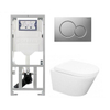 Wiesbaden Vesta toiletset Rimless 52cm inclusief UP320 toiletreservoir en softclose toiletzitting met bedieningsplaat glans verchroomd SW98218