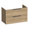 BRAUER Elevate meuble de salle de bains peu profond 80 sans poignées à poser 2 tiroirs softclose et 1 découpe pour siphon - Sunlit SW1200262