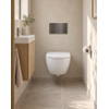 Pack WC QeramiQ Dely Swirl Compact - réservoir encastrable Geberit UP320 - avec bâti-support Burda - abattant 25 mm - plaque de commande en métal gunmetal - boutons rectangulaires - blanc mat SW1595666