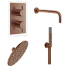 Crosswater MPRO Regendoucheset inbouw - 20cm hoofddouche - wandarm - staafhanddouche - gecoat geborsteld brons SW969992