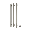 Hotbath &MORE Handdoekradiator - 57x115cm - vierkant - 3 stangen - verticaal - met schakelaar - geborsteld nikkel (RVS) SW1245844