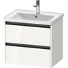 Duravit Ketho.2 Wastafelonderbouwkast - met 2 laden - 63.4x45.5x54.9cm - met grepen antraciet - hoogglans wit SW772028