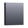 BRAUER Impress Deluxe armoire de toilette - 60x70x15cm - éclairage interne et externe - 1 porte miroir double face pivotante à droite noir mat SW371748