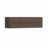 H&R Badmeubelen Juice Wastafelonderkast - 180x45x50cm - afgeronde hoeken - 4 lades - geïntegreerde greep - coffee SW1491167