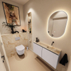MONDIAZ TURE-DLUX Meuble toilette - 100cm - Cale - EDEN - vasque Frappe - position droite - sans trou de robinet SW1102677