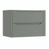 H&R Badmeubelen Juice Meuble sous lavabo - 80x45x50cm - coin droit arrondi - 2 tiroirs - poignée intégrée - Petrol mat SW1489020