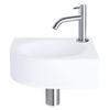 Differnz Cleo Fonteinset 30x30x10cm 1 kraangat gebogen chrome kraan met sifon en afvoerplug fontein Kwartrond Keramiek Wit SW373145 Differnz Cleo Fonteinset 30x30x10cm 1 kraangat gebogen chrome kraan met sifon en afvoerplug fontein Kwartrond Keramiek Wit SW373145