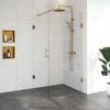 Saniclass Create Douchecabine 2-delig 100x200x90cm profielloos met antikalk en 8mm veiligheidsglas Goud geborsteld SW638712 Saniclass Create Douchecabine 2-delig 100x200x90cm profielloos met antikalk en 8mm veiligheidsglas Goud geborsteld SW638712