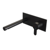 BRAUER Black Edition Wastafelmengkraan inbouw - rechte uitloop links - hendel plat smal - inclusief inbouwdeel - afdekplaat - model D 1 - mat zwart SW385403