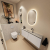 MONDIAZ TURE-DLUX Meuble toilette - 120cm - Linen - EDEN - vasque Opalo - position centrale - 1 trou de robinet SW1104413