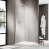 Fortifura Galeria Paroi de douche à l'italienne - 90x200cm - paroi arrondie - gauche - verre nervuré - barre de fixation murale - blanc mat SW1420739