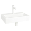 QeramiQ Fuente pack lave-mains – 38 x 24 x 7 cm – perçage central – robinet blanc mat – sans cadre SW1419169