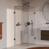 BRAUER Void Carving Cabine de douche - 80x100x200cm - porte battante - revêtement verre - réversible - verre clair - PVD gunmetal brossé SW1418102