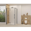 Van Rijn Products ST07 Deur tbv hoekcabine - 118x200cm - helder glas incl. stabilisatiestang - Gunmetal Geborsteld SW1177956