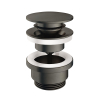 Hotbath Mate Clickplug - met schroef rond - verouderd ijzer (zwart) SW74456