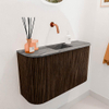Mondiaz JOYA-DLUX 73.2cm toiletmeubel - ronding links en rechts kleur Walnut - Wastafel FAYE positie Midden Zonder kraangat kleur Sombra. SW1424768