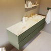 MONDIAZ VICA-DLUX Ensemble meuble de salle de bains - 150cm - meuble sous-lavabo army - 2 tiroirs - lavabo encastré cloud à droite - 1 trou de robinet - version hauteur 60cm - frape SW1088743