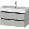Duravit Ketho.2 Wastafelonderbouwkast - met 2 laden - 98.4x46x54.9cm - met grepen antraciet - betongrijs mat SW771982