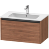 Duravit Ketho.2 Wastafelonderbouwkast - met 1 lade - 81x48x44cm - met greep antraciet - noten mat SW771839