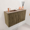 Mondiaz JOYA-DLUX 70cm toiletmeubel - kleur Dusk - Wastafel FAYE positie Links 1 kraangat kleur Arena. SW1425740