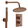 Crosswater MPRO Regendoucheset inbouw - 2 hendels - 30cm douchekop - handdouche - wandarm - geborsteld brons SW1472606