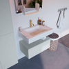 MONDIAZ ALAN - DLUX Badkamermeubelset - 70cm - onderkast - Clay - 1 lade - vrijhangende wastafel - wasbak midden - 1 kraangat - Opalo SW806822