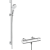 Hansgrohe Crometta Opb - douchesysteem Vario - met Ecostat - 1001 CL - glijstang 90cm chroom/w - thermostaat - wit SW73236