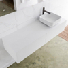 Mondiaz Lagom Meuble salle de bains 140x30.9x45cm Solid Surface Talc 2 tiroirs avec lavabo BINX vasque à poser Droite 1 trou de robinet SW409099