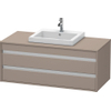 Duravit Ketho Meuble sous-lavabo avec 2 tiroirs l'un sous l'autre pour 1 lavabo encastrable 120x42.6x55cm basalte 0300732