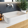 Mondiaz Arvo waskom 55x38x13cm rechthoek opbouw Solid Surface Talc/Talc SW643575 Mondiaz Arvo waskom 55x38x13cm rechthoek opbouw Solid Surface Talc/Talc SW643575