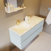 Mondiaz VICA-DLUX Ensemble de meuble de salle de bain - 120cm - meuble sous-vasque argile - 2 tiroirs - lavabo encastré nuage gauche - 1 trou de robinet - version haute de 60cm - ostra SW1087103