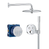 Grohe Precision SmartControl ensemble de douche pluie encastré – thermostatique – douche de tête ronde Ø 26 cm – bras mural courbé – chrome SW1120184