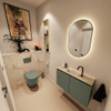 MONDIAZ TURE-DLUX Meuble toilette - 80cm - Army - EDEN - vasque Frappe - position centrale - 1 trou de robinet SW1102651