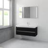 Bruynzeel Palitano badmeubelset 56.5x120x46cm 1 kraangat 1 wasbak 2 lades met spiegel met softclose zwart eiken SW384699 Bruynzeel Palitano badmeubelset 56.5x120x46cm 1 kraangat 1 wasbak 2 lades met spiegel met softclose zwart eiken SW384699