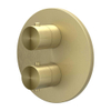 IVY Concord Partie apparente - pour mitigeur thermostatique encastré - inverseur d'arrêt 2 voies - rosace ronde - acier inoxydable 316 - or brossé mat PVD SW1030878