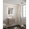 Mondiaz VICA ensemble de meuble de salle de bain - 60cm - meuble sous-vasque fumée - 2 tiroirs - lavabo nuage milieu - sans trou de robinet version XL 60cm haut SW1089781