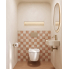 QeramiQ Dely Pack WC - 36,3x51,7cm - à fond creux - sans bride - réservoir encastré Geberit UP320 - abattant WC softclose 35 mm - plaque de déclenchement taupe - boutons rectangulaires - blanc brillant SW1222085