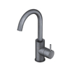 Hotbath Cobber Wastafelmengkraan - 27.8cm - 1 gats - met draaibare uitloop - zonder waste - mat/glans verouderd ijzer (zwart) SW73562