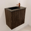 Mondiaz JOYA-DLUX 40cm toiletmeubel - kleur Walnut - Wastafel FAYE positie Links 1 kraangat kleur Lava. SW1422431