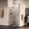 BRAUER Void Carving porte de douche - 110x200cm - porte pivotante 60cm côté verre - PVD - cuivre brossé SW1418240