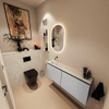 MONDIAZ TURE-DLUX Meuble toilette - 120cm - Plata - EDEN - vasque Ostra - position gauche - sans trou de robinet SW1105003