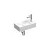 INK Pack lavabo porcelaine trou de robinet à droite incl. robinet de lavabo, siphon design et bonde design SW351260