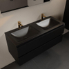 Mondiaz Aivy ensemble de meuble de salle de bains - 120x45x50cm - 2 trous de robinet - 2 vasques urban Solid surface - Gauche et droite - 2 tiroirs - Sans miroir - MDF Urban SW892323