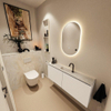 MONDIAZ TURE-DLUX Meuble WC 120 cm Talc. Lavabo EDEN Ostra position milieu. Avec 1 trou de robinet. SW1104665