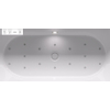 Riho Desire halfvrijstaand bad - 180x84cm - Middenopstelling - met LED-plint - Sparkle - met chromen badvuller - acryl wit hoogglans SW547896