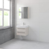 Bruynzeel Bando badmeubelset 60x45cm 1 kraangat 1 wasbak 2 lades met spiegelkast met softclose Composiet kasjmier grijs SW383267 Bruynzeel Bando badmeubelset 60x45cm 1 kraangat 1 wasbak 2 lades met spiegelkast met softclose Composiet kasjmier grijs SW383267