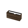 Ink fineer meuble de lavabo 120x52x40cm 2 tiroirs sans poignée cadre tournant en bois chocolat SW439206