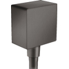 Hansgrohe Fixfit Square muuraansluitbocht - met terugslagklep - hoogglans zwart chroom SW358915